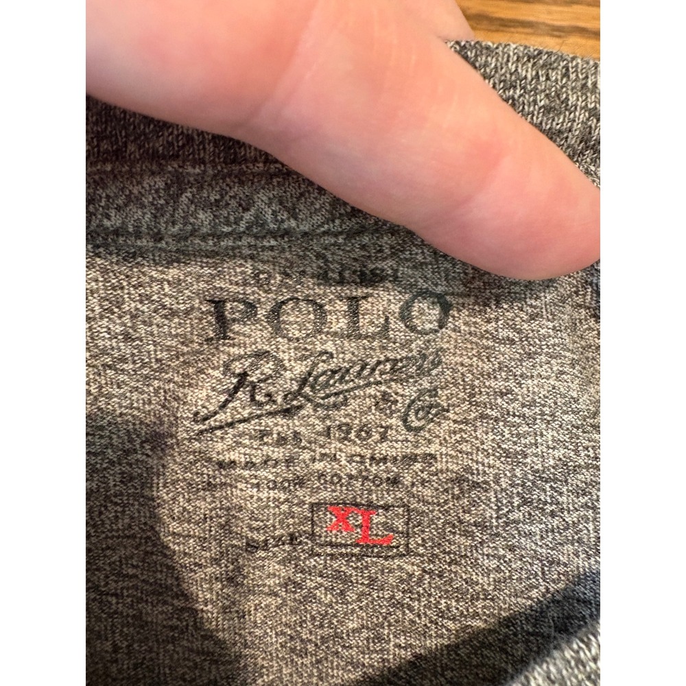 Polo Ralph Lauren Mens XL Grey Heather Long Sleeve Pocket T-Shirt Cotton Pony